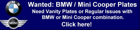 Wanted: BMW / Mini Cooper Plates!